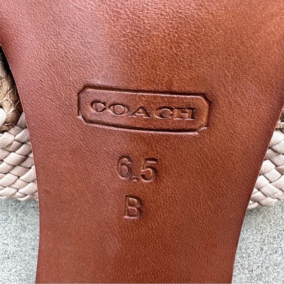 Coach Shaw Leather Woven Heeled Slide Snake Print Sandals Size 6.5 NWOB - Picture 8 of 10